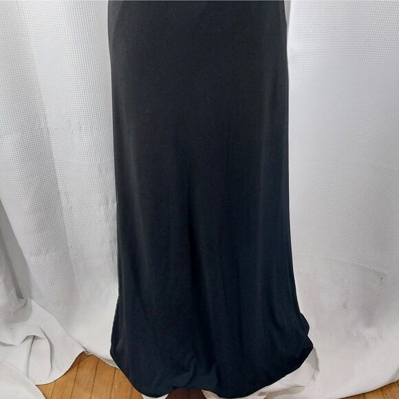 NWT! CALVIN KLEIN! GORGEOUS JEWELED/,BEADED STRAPS BLACK STRETCH KNIT GOWN! SZ 6 - Picture 4 of 11